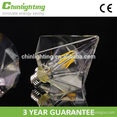 Popular vintage style led filament bulb e27 with diamond shape